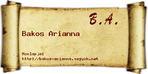 Bakos Arianna névjegykártya