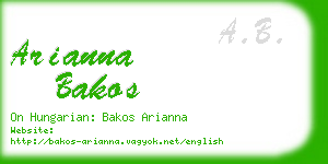 arianna bakos business card
